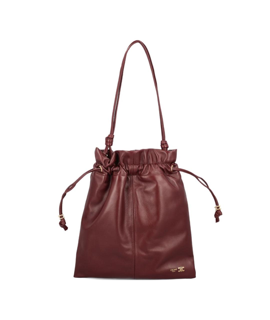 CELINE Бордовая кожаная сумка через плечо, фото 1
