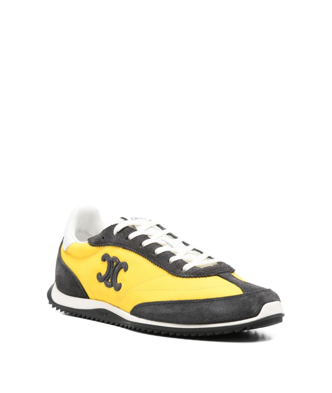 CELINE Желтые текстильные кроссовки, фото 4