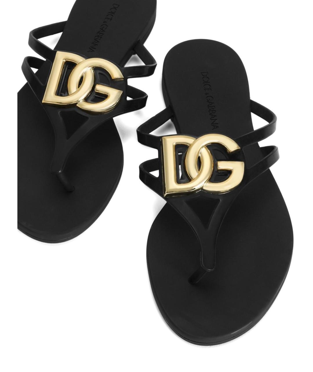 DOLCE&GABBANA Черные шлепанцы, фото 4