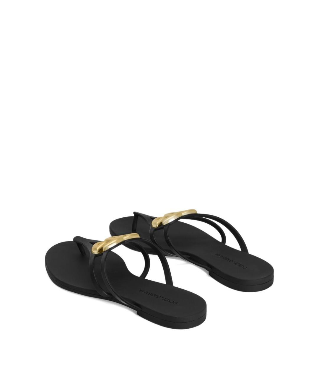 DOLCE&GABBANA Черные шлепанцы, фото 2