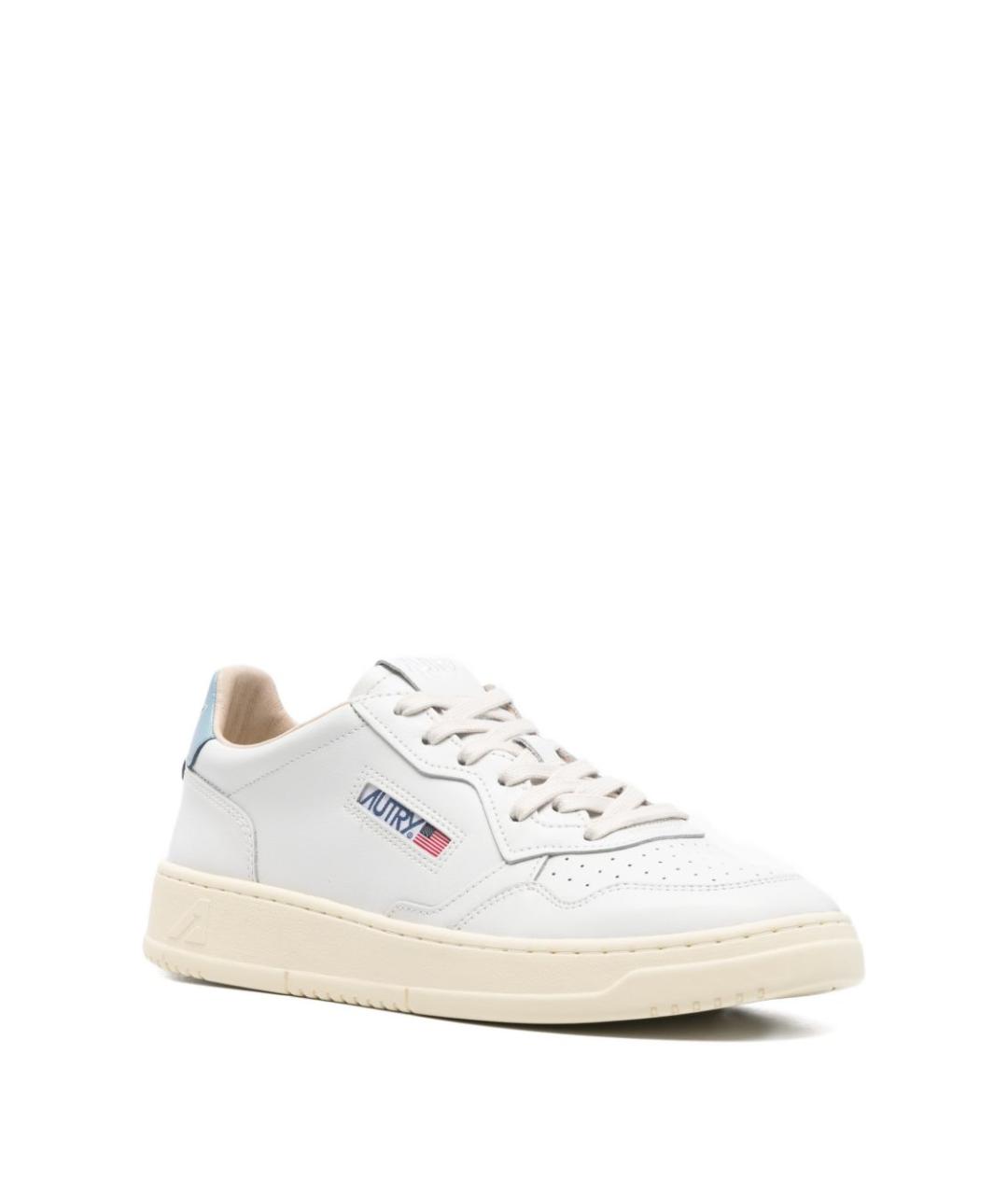 AUTRY Голубые кожаные низкие кроссовки / кеды, фото 2