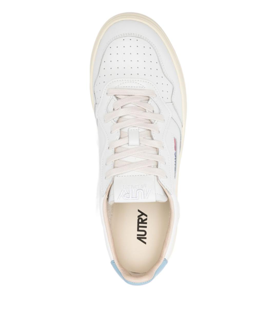 AUTRY Голубые кожаные низкие кроссовки / кеды, фото 4