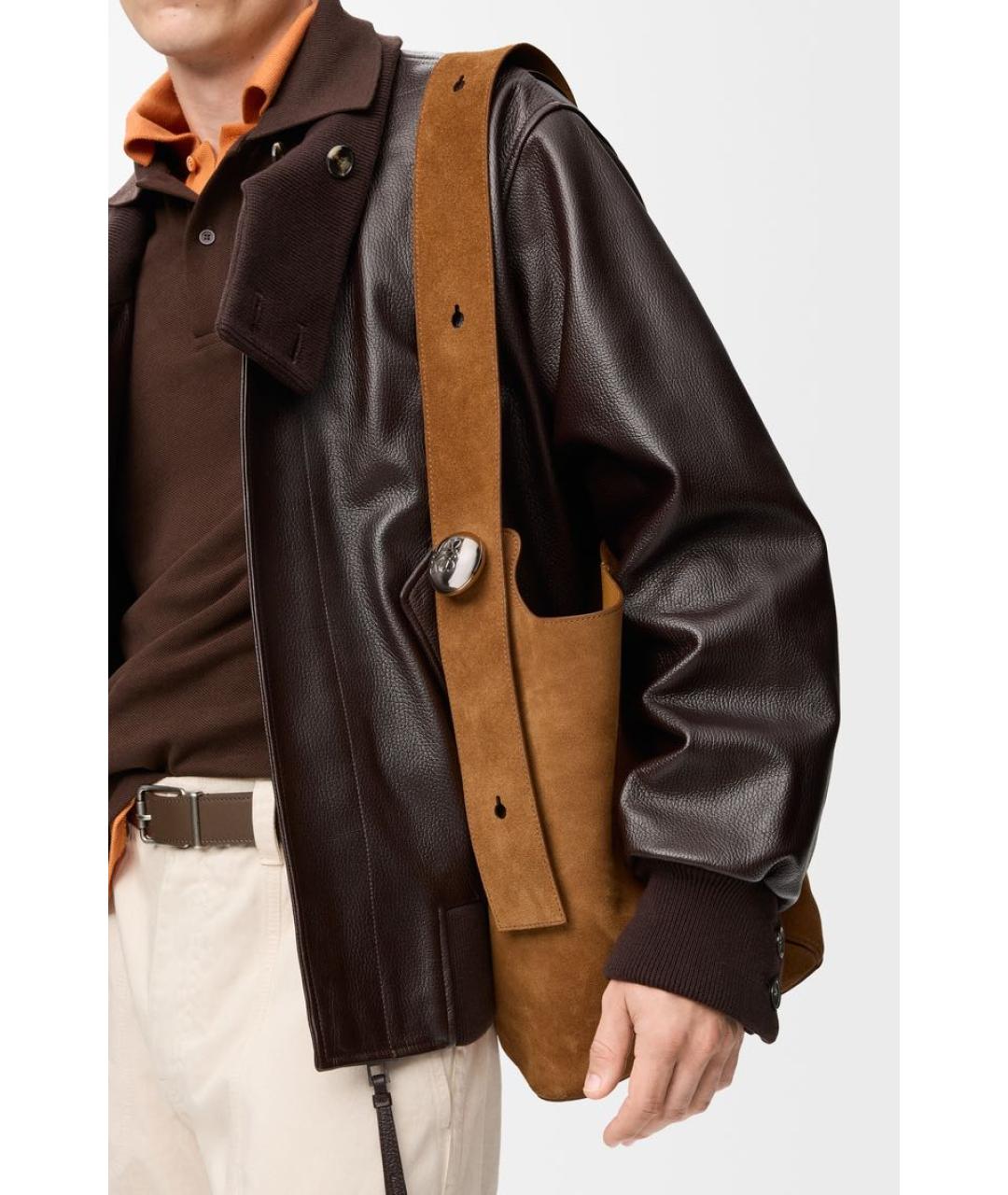 LOEWE Коричневая замшевая сумка через плечо, фото 2