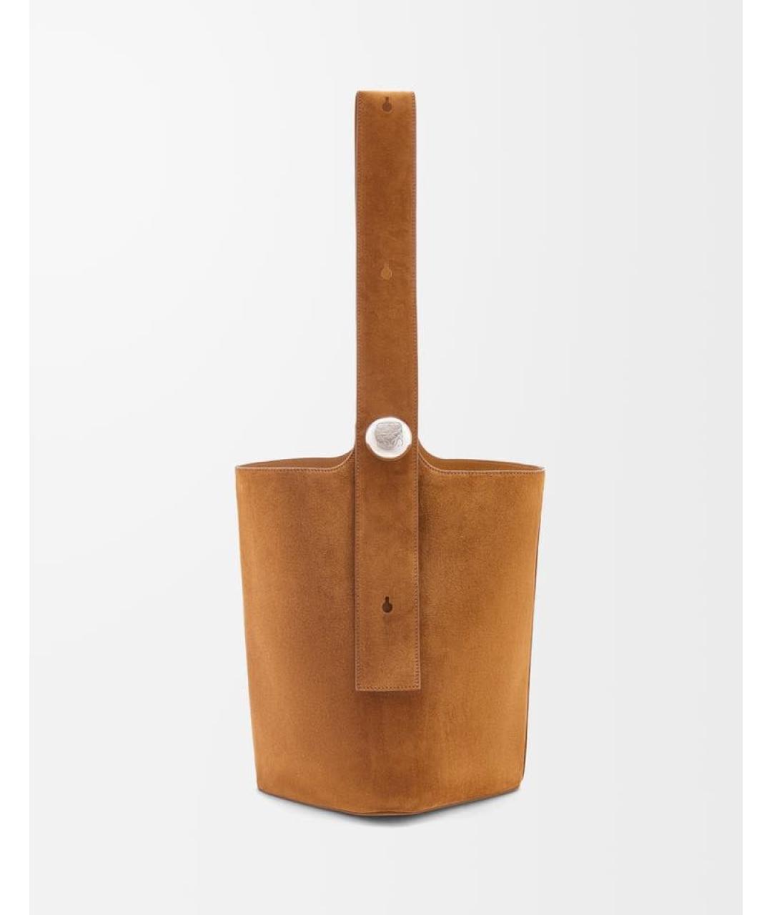 LOEWE Коричневая замшевая сумка через плечо, фото 4