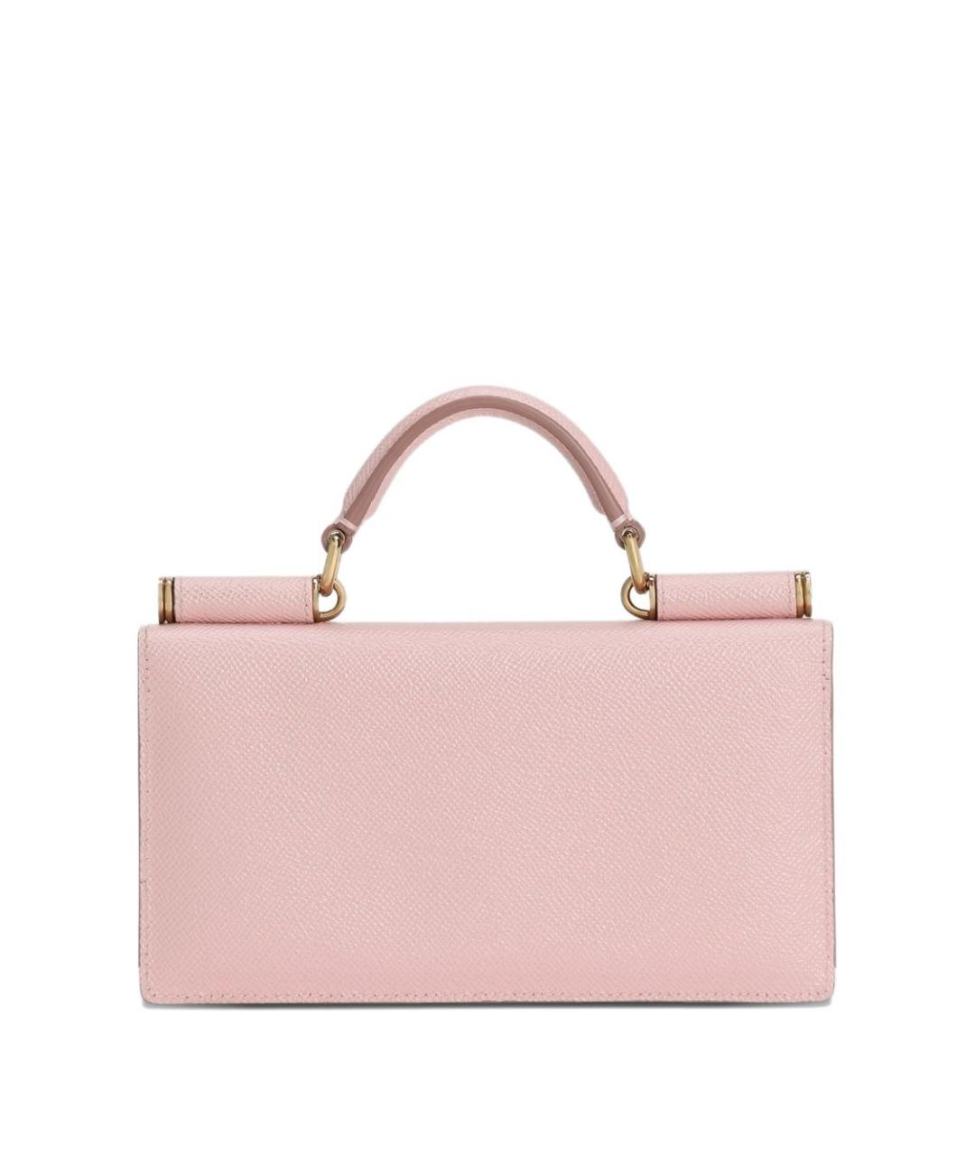 DOLCE&GABBANA Розовая кожаная сумка через плечо, фото 4
