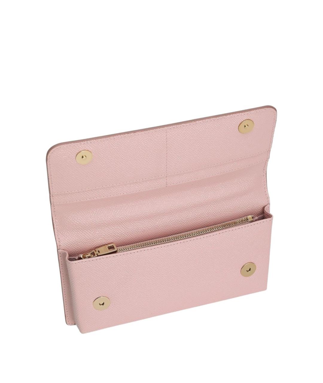 DOLCE&GABBANA Розовая кожаная сумка через плечо, фото 3