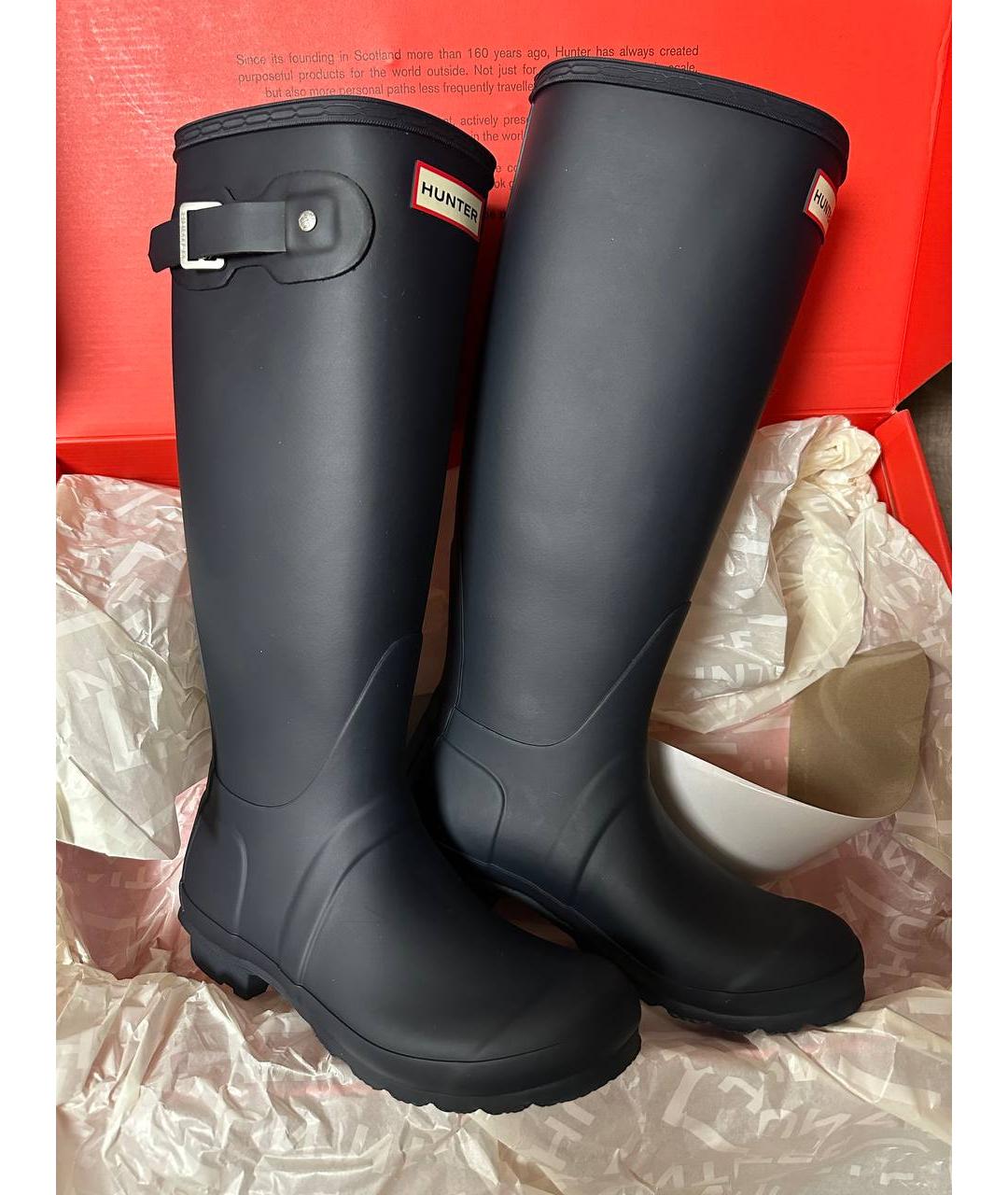 HUNTER Синие резиновые сапоги, фото 2