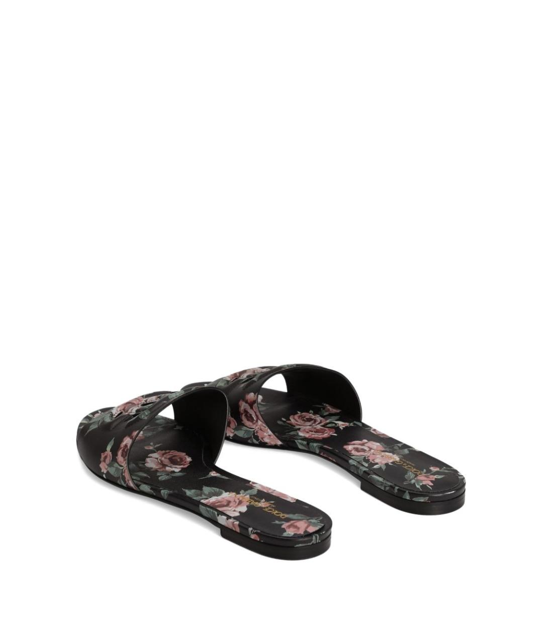DOLCE&GABBANA Черные кожаные сандалии, фото 3