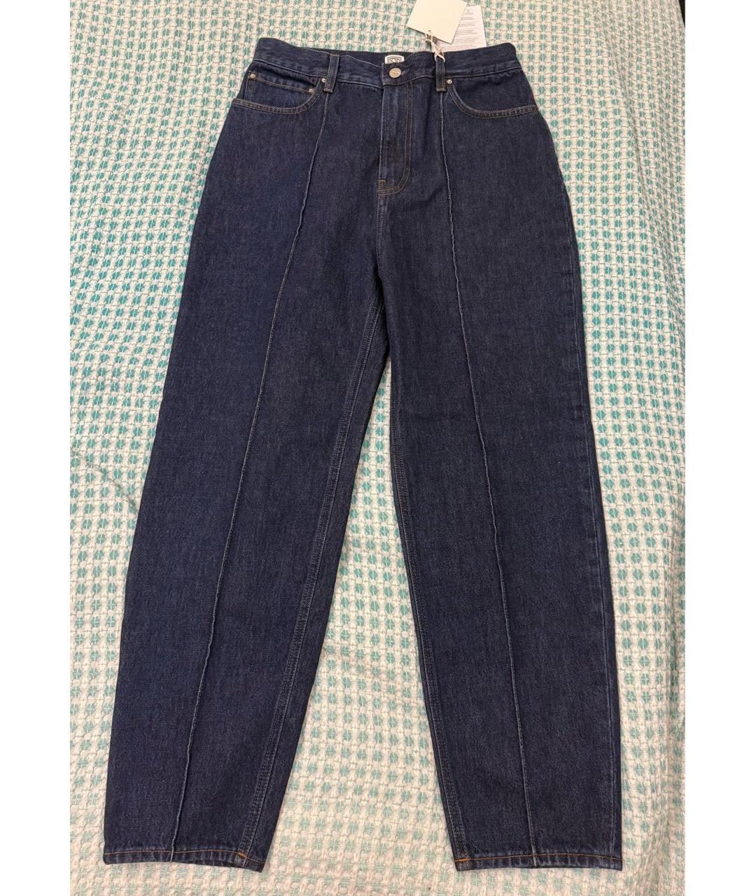 TOTEME Темно-синие хлопковые прямые джинсы, фото 2