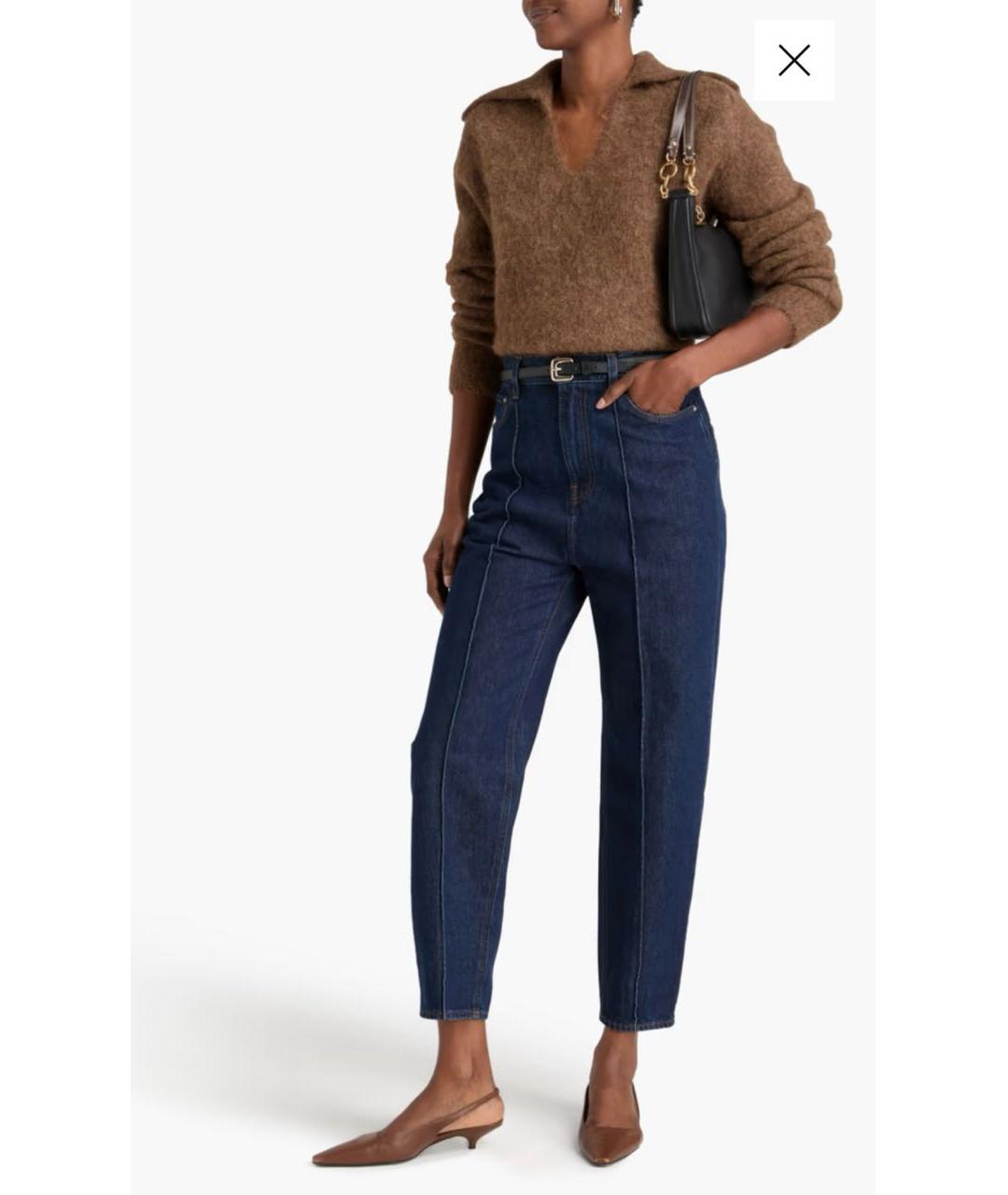 TOTEME Темно-синие хлопковые прямые джинсы, фото 7