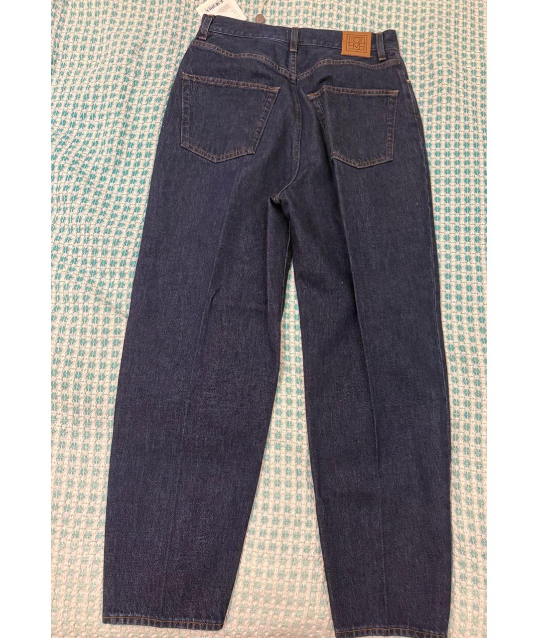 TOTEME Темно-синие хлопковые прямые джинсы, фото 5