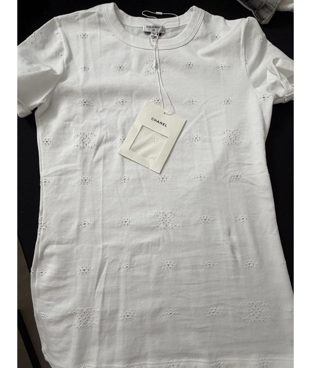 CHANEL Белая хлопковая футболка, фото 5