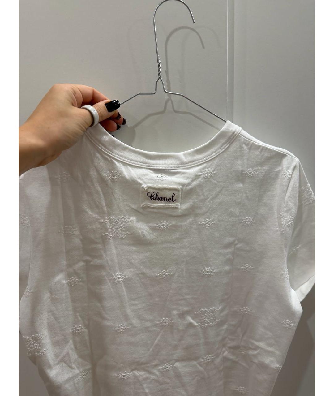 CHANEL Белая хлопковая футболка, фото 4