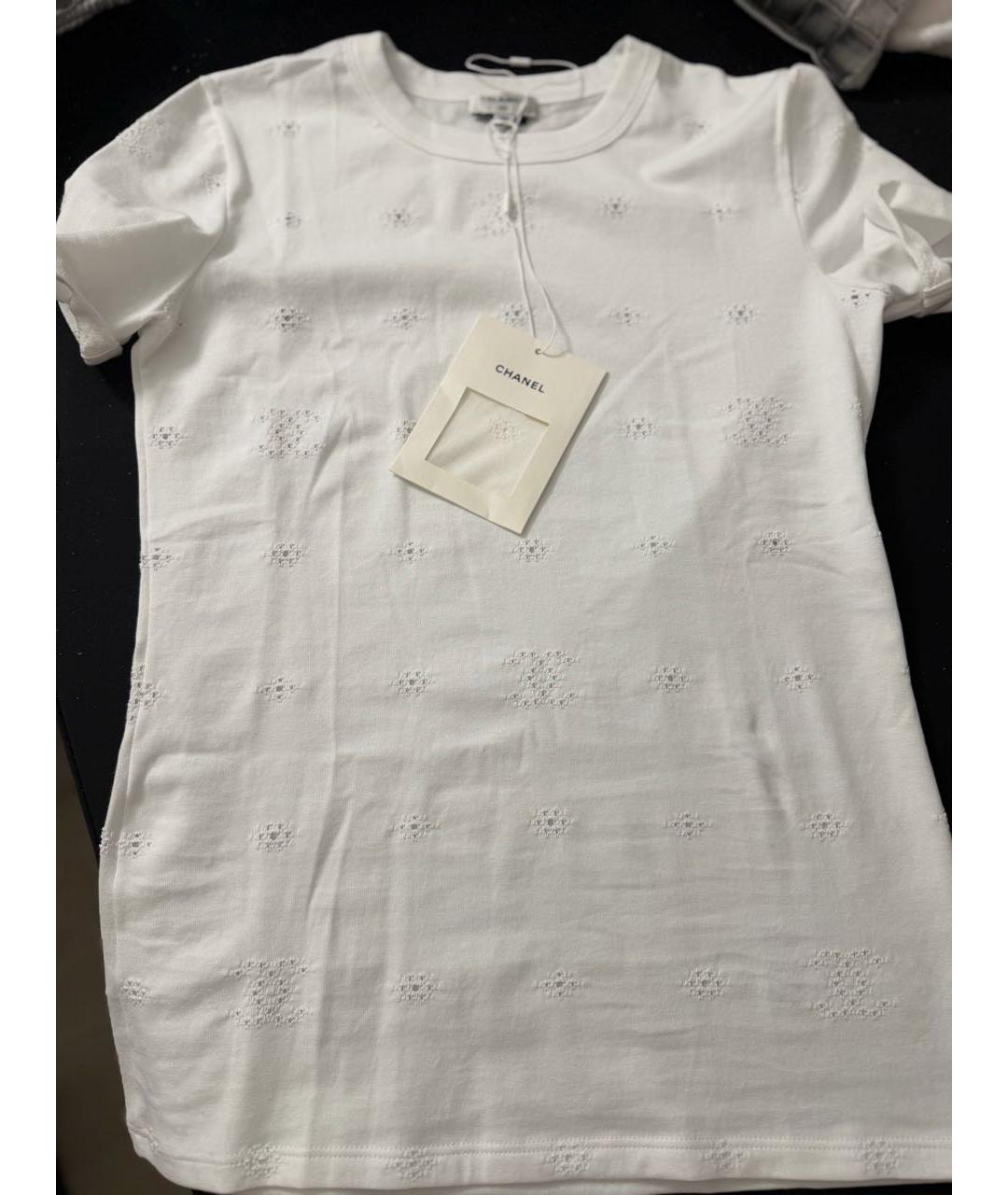 CHANEL Белая хлопковая футболка, фото 3