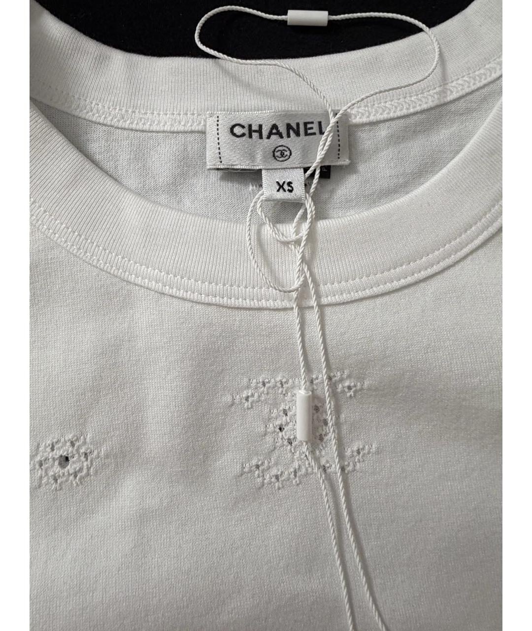 CHANEL Белая хлопковая футболка, фото 2