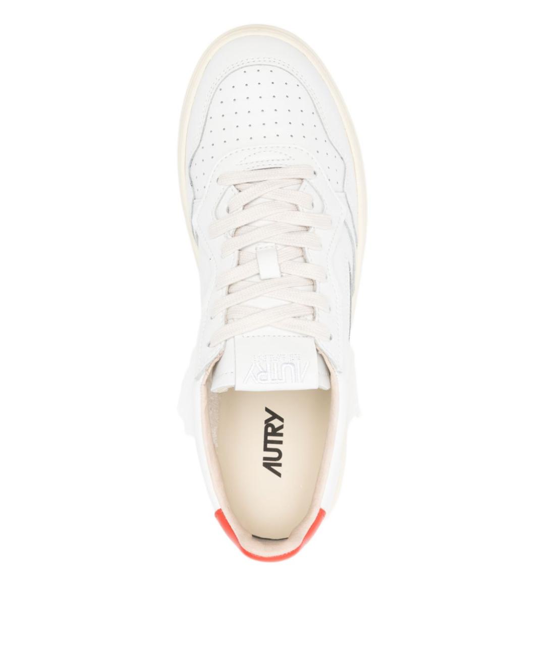 AUTRY Оранжевое кожаные низкие кроссовки / кеды, фото 2