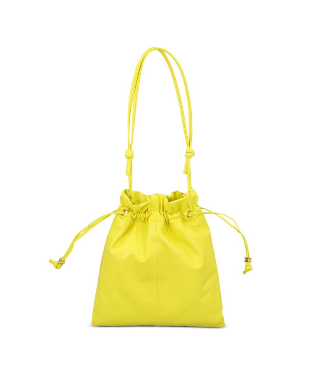 CELINE Желтая кожаная сумка через плечо, фото 3