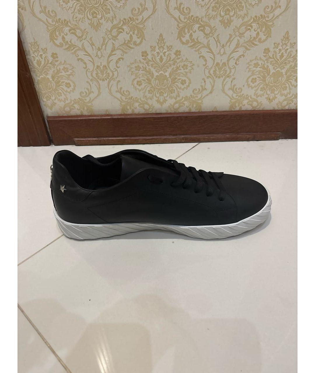 PHILIPP PLEIN Черные кожаные низкие кроссовки / кеды, фото 5