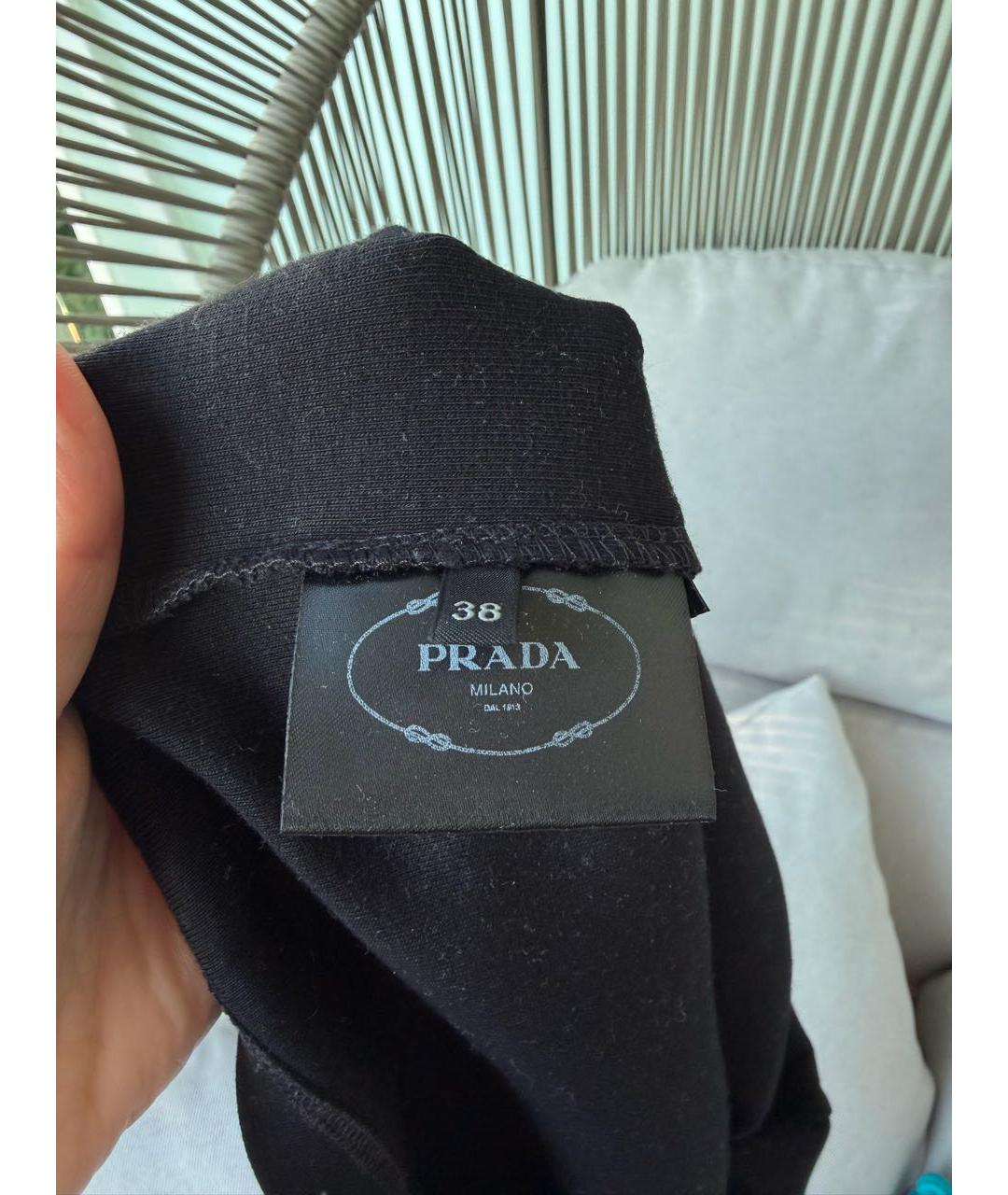 PRADA Черная хлопковая майка, фото 4