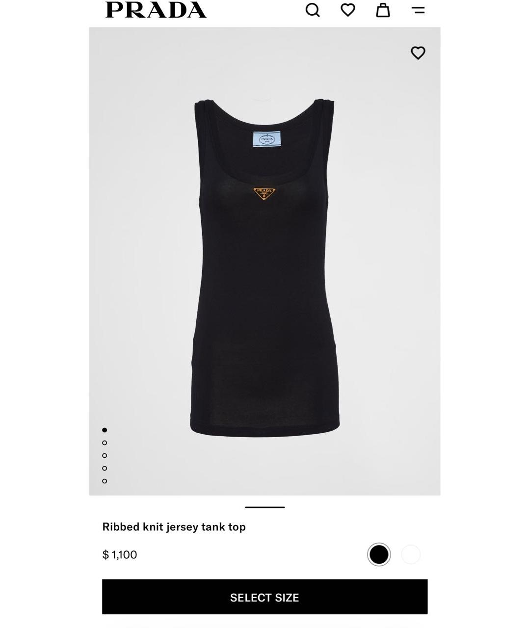 PRADA Черная хлопковая майка, фото 5