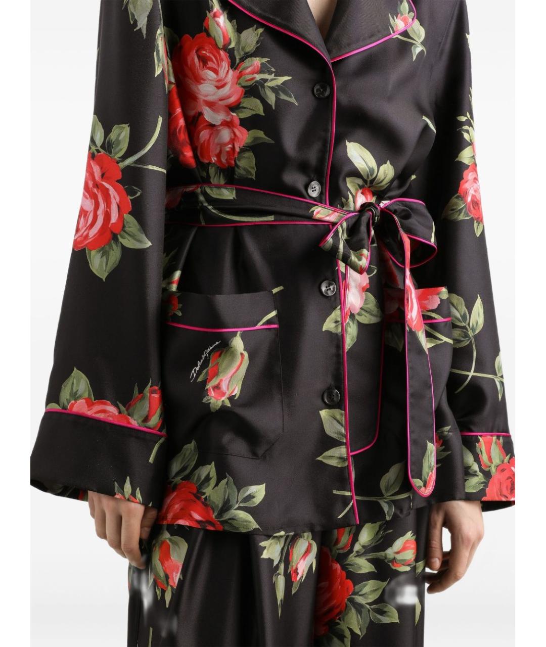 DOLCE&GABBANA Черная шелковая рубашка, фото 4