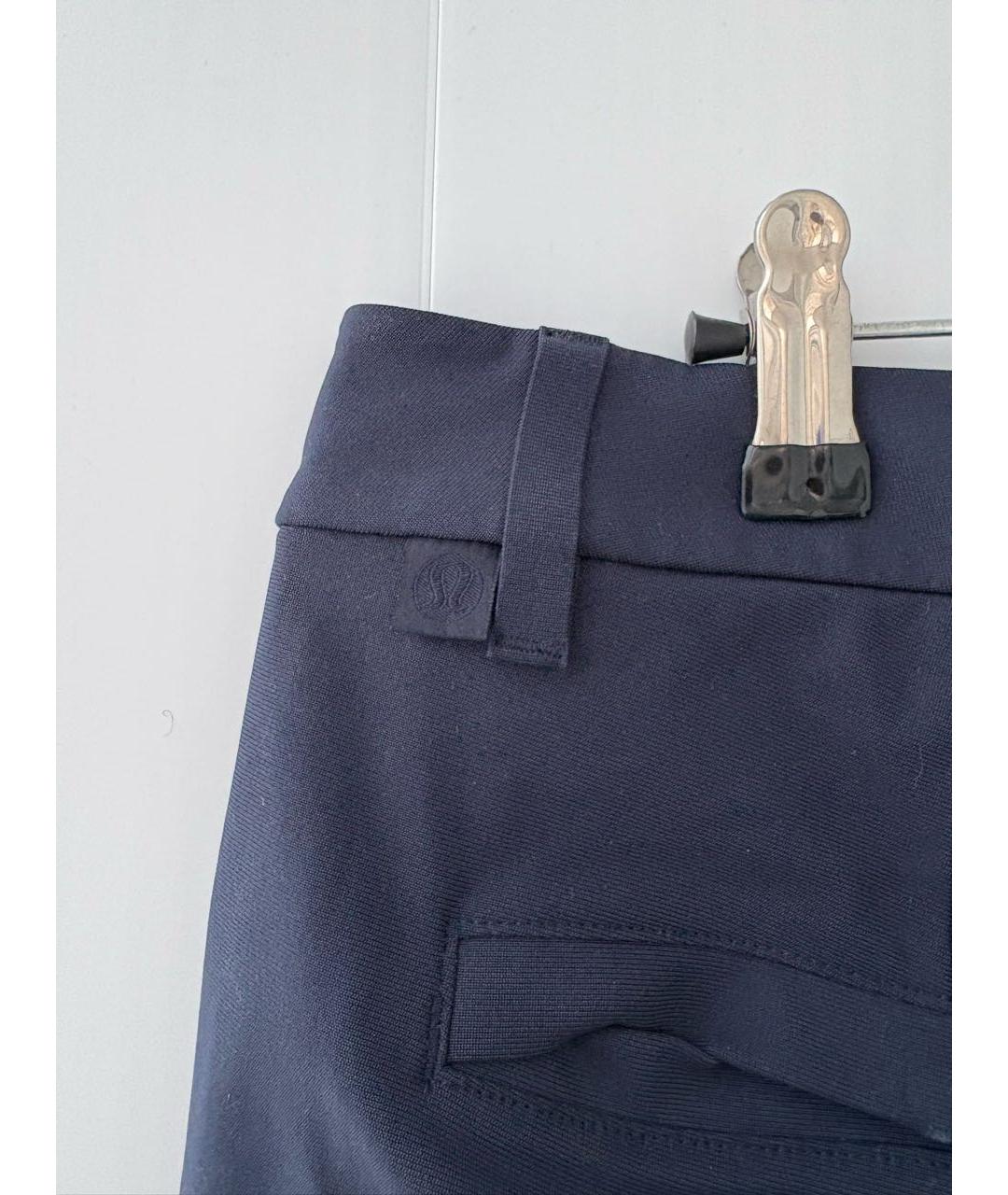 Lululemon Темно-синие хлопко-эластановые повседневные брюки, фото 3