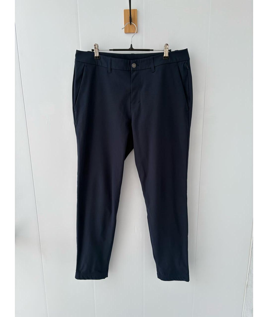 Lululemon Темно-синие хлопко-эластановые повседневные брюки, фото 9