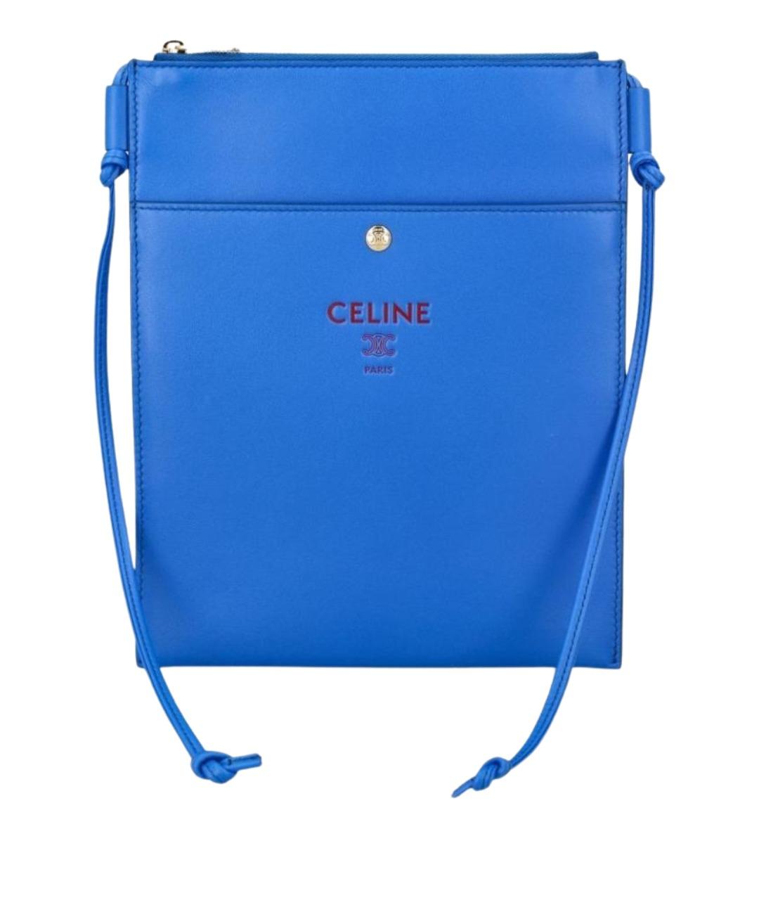 CELINE Синяя кожаная сумка через плечо, фото 1