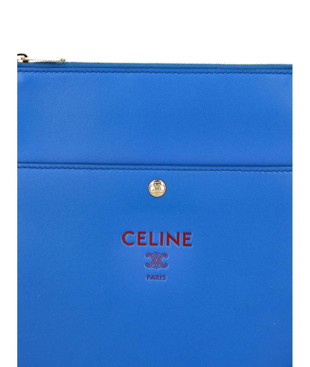 CELINE Синяя кожаная сумка через плечо, фото 4