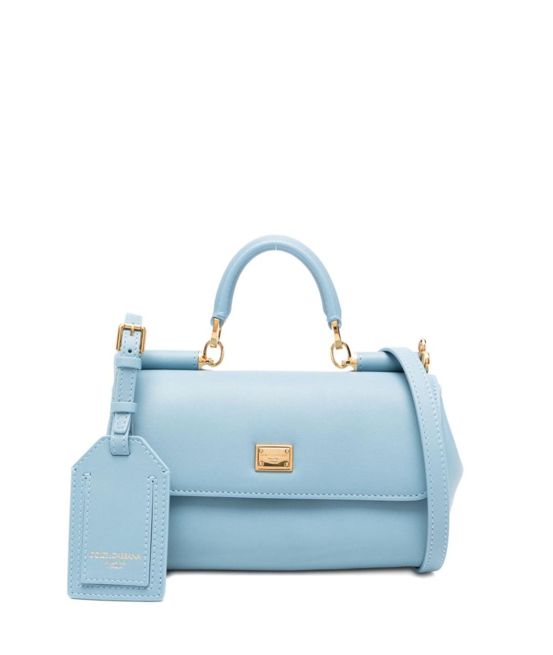 DOLCE&GABBANA Голубая кожаная сумка через плечо, фото 1