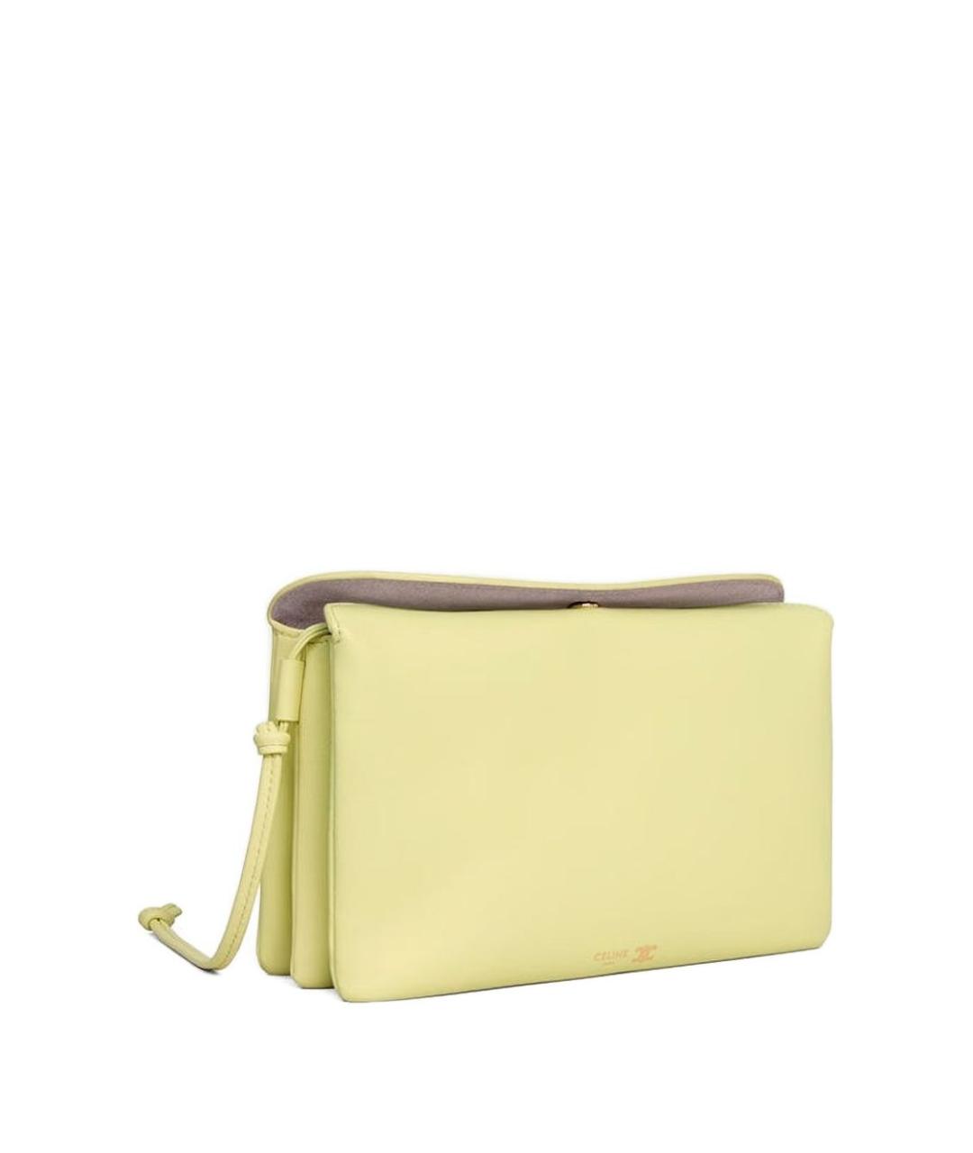 CELINE Желтая кожаная сумка через плечо, фото 3