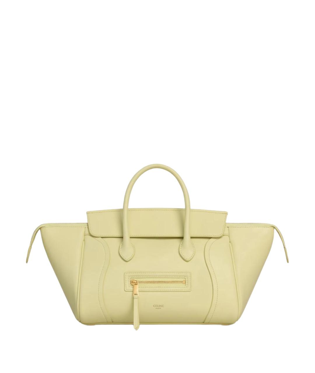 CELINE Желтая кожаная сумка тоут, фото 1