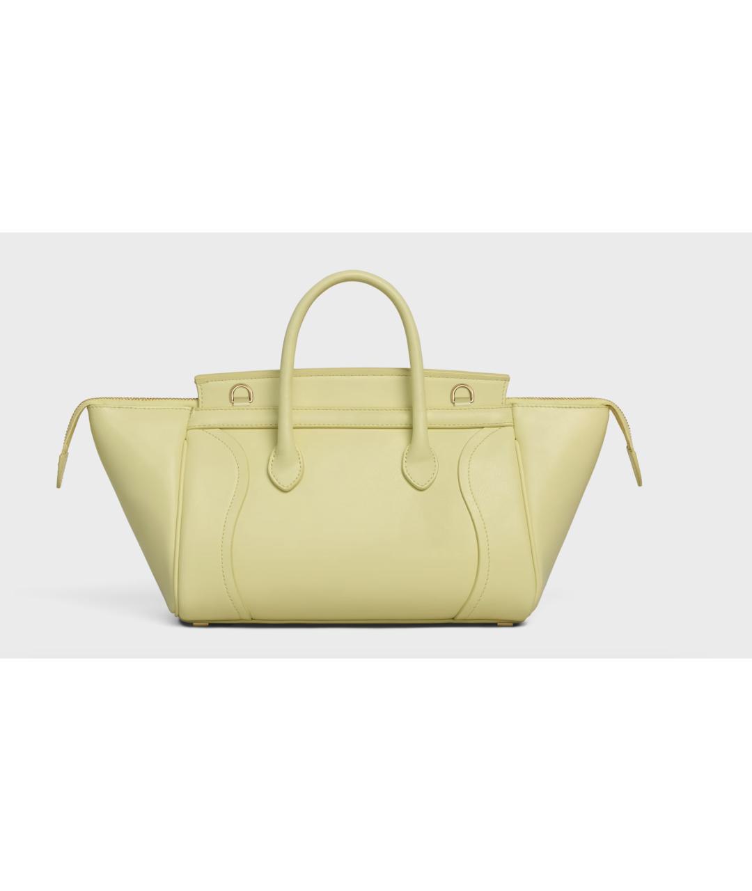 CELINE Желтая кожаная сумка тоут, фото 3