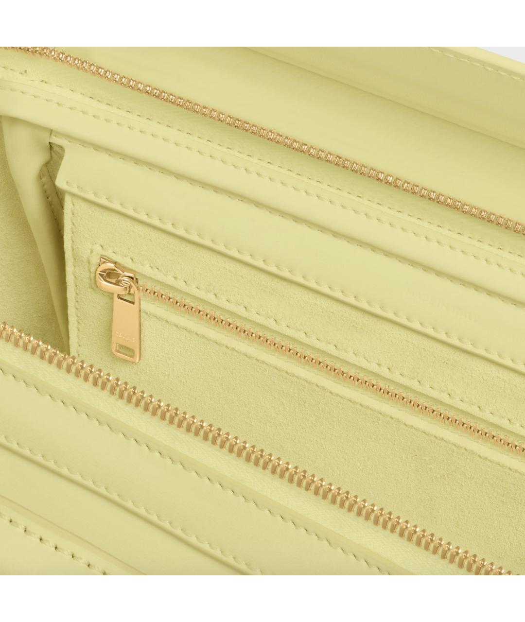 CELINE Желтая кожаная сумка тоут, фото 4