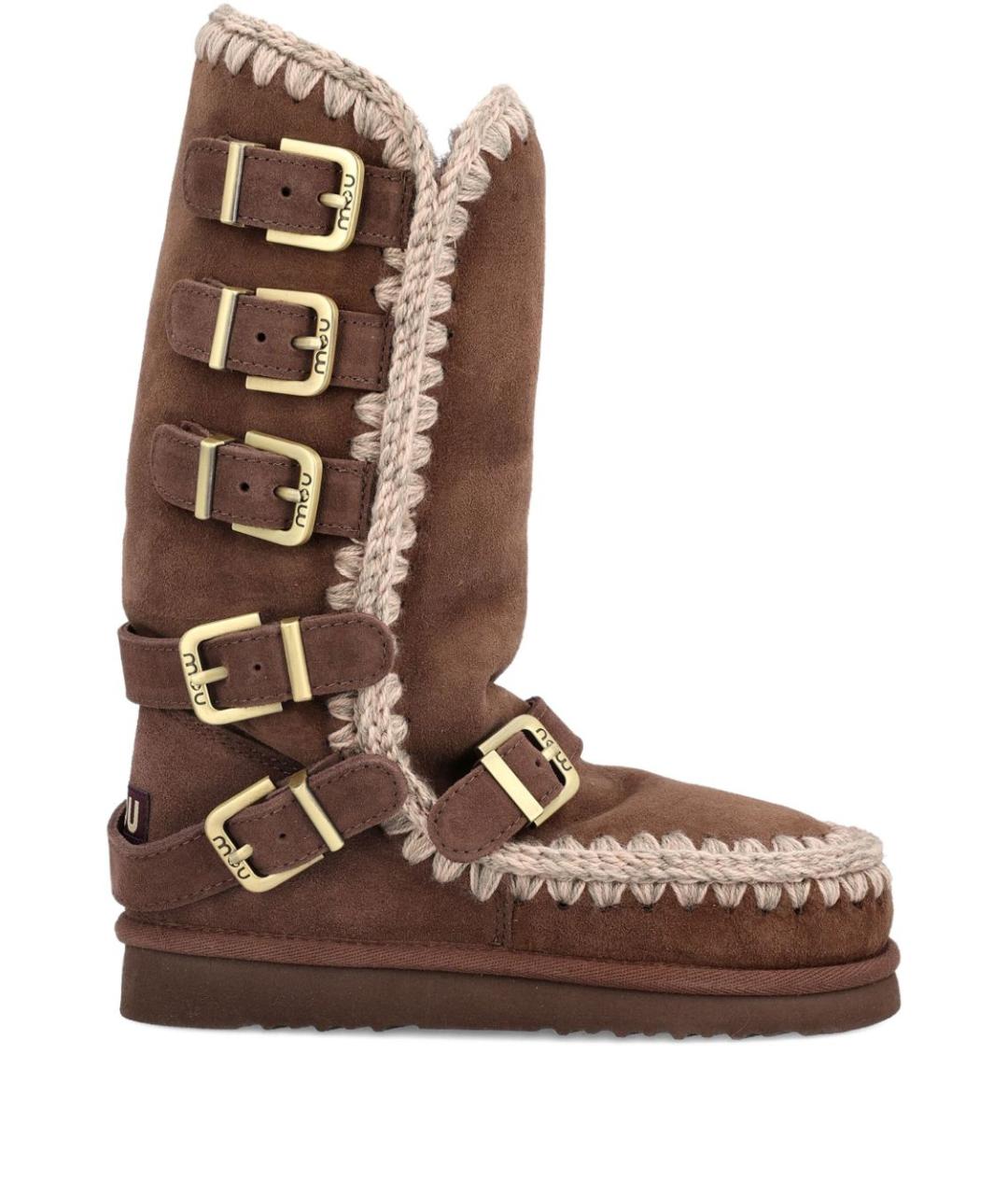 MOU Коричневые замшевые сапоги, фото 1
