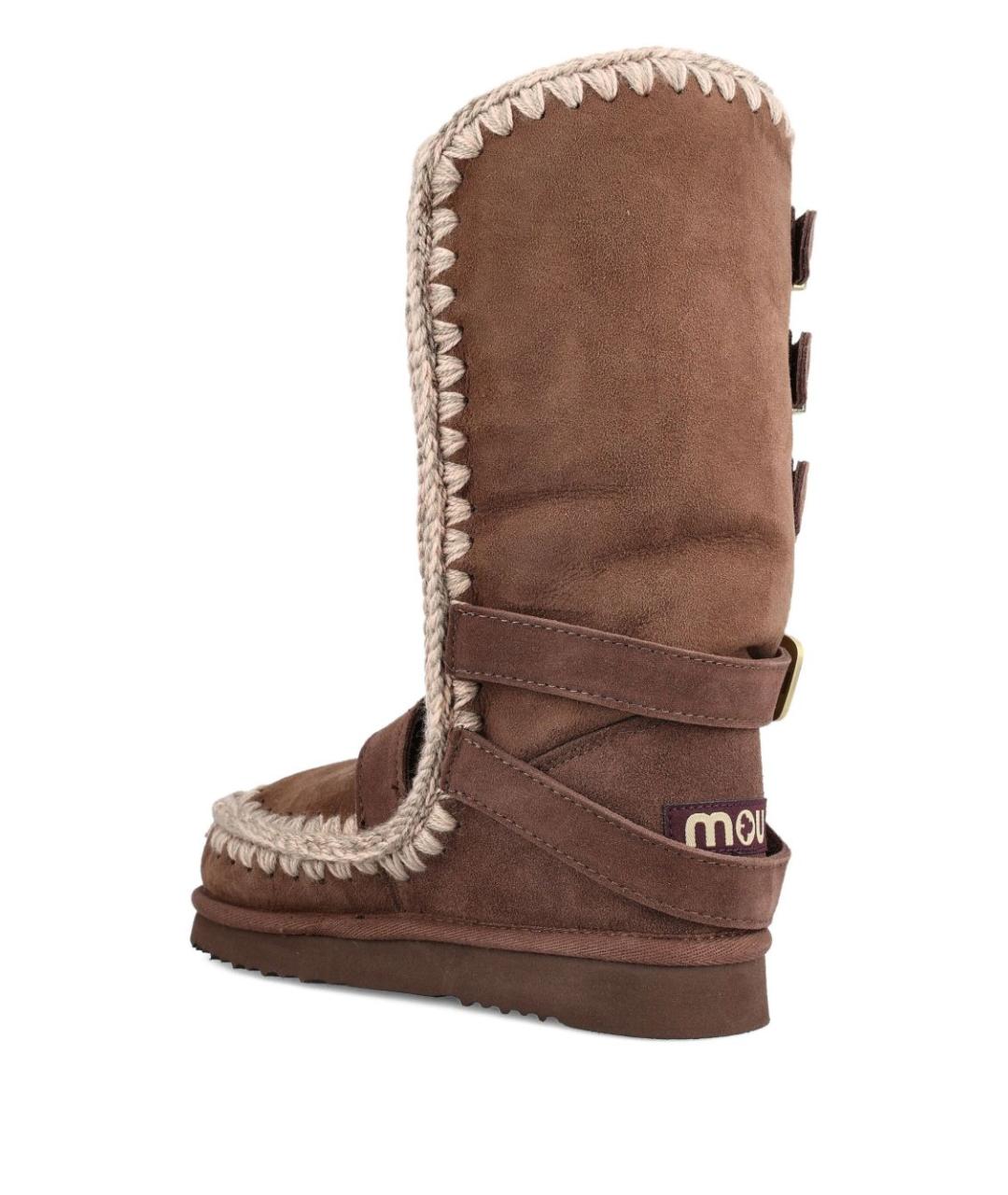 MOU Коричневые замшевые сапоги, фото 4