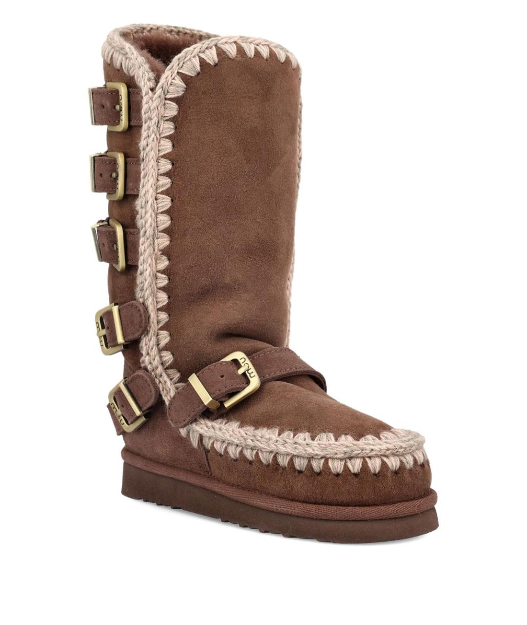 MOU Коричневые замшевые сапоги, фото 2