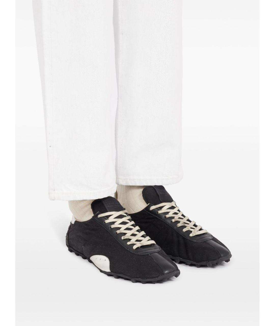 MAISON MARGIELA Черные текстильные низкие кроссовки / кеды, фото 6