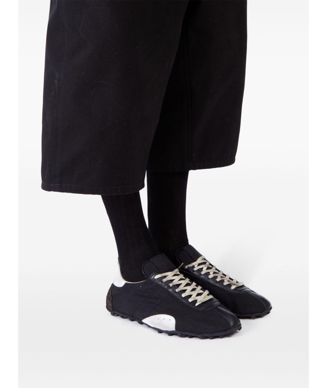 MAISON MARGIELA Черные текстильные низкие кроссовки / кеды, фото 4