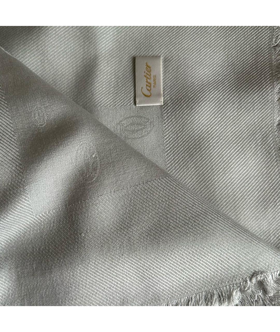 CARTIER Серый кашемировый платок, фото 5