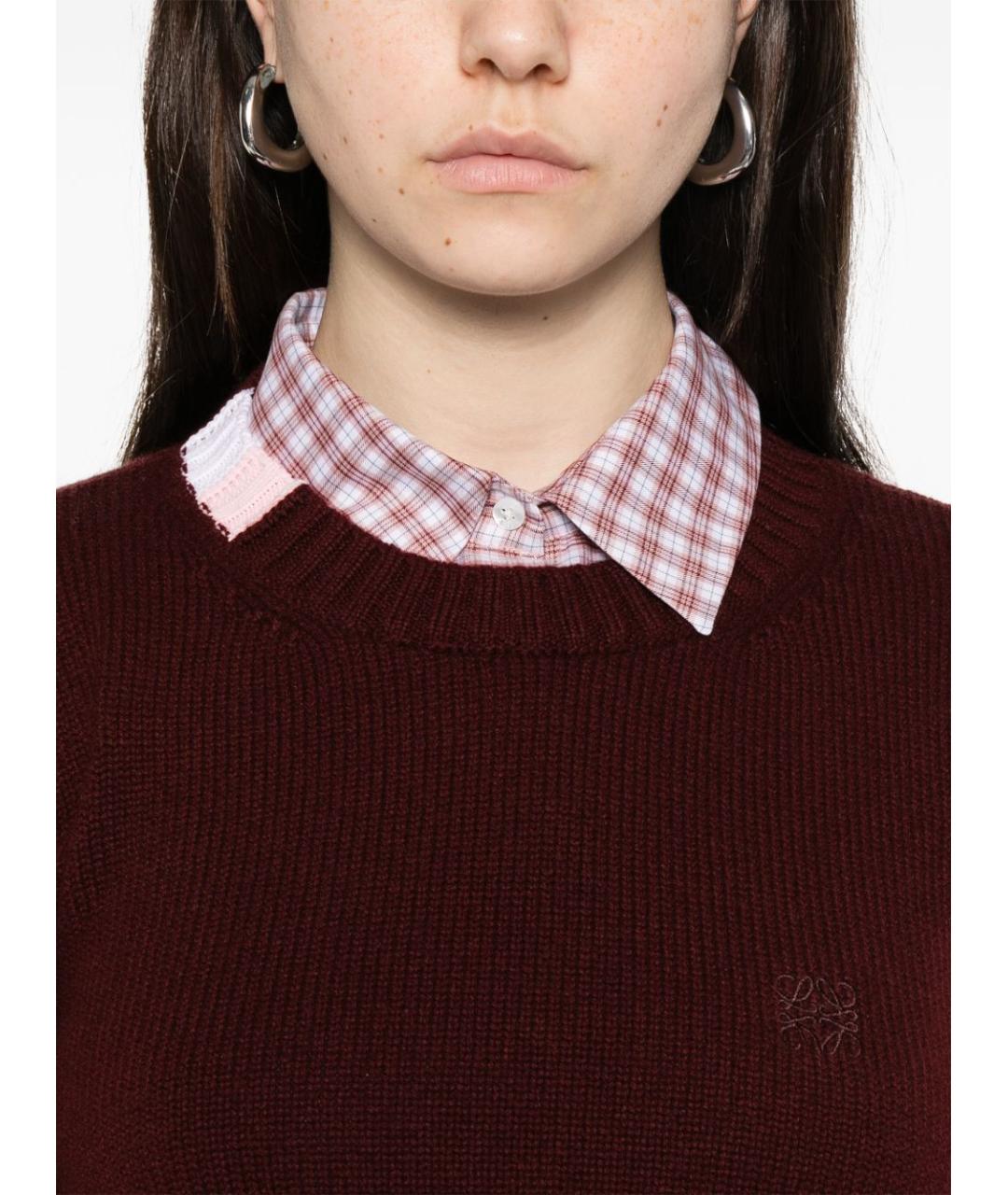 LOEWE Бордовый кашемировый джемпер / свитер, фото 5