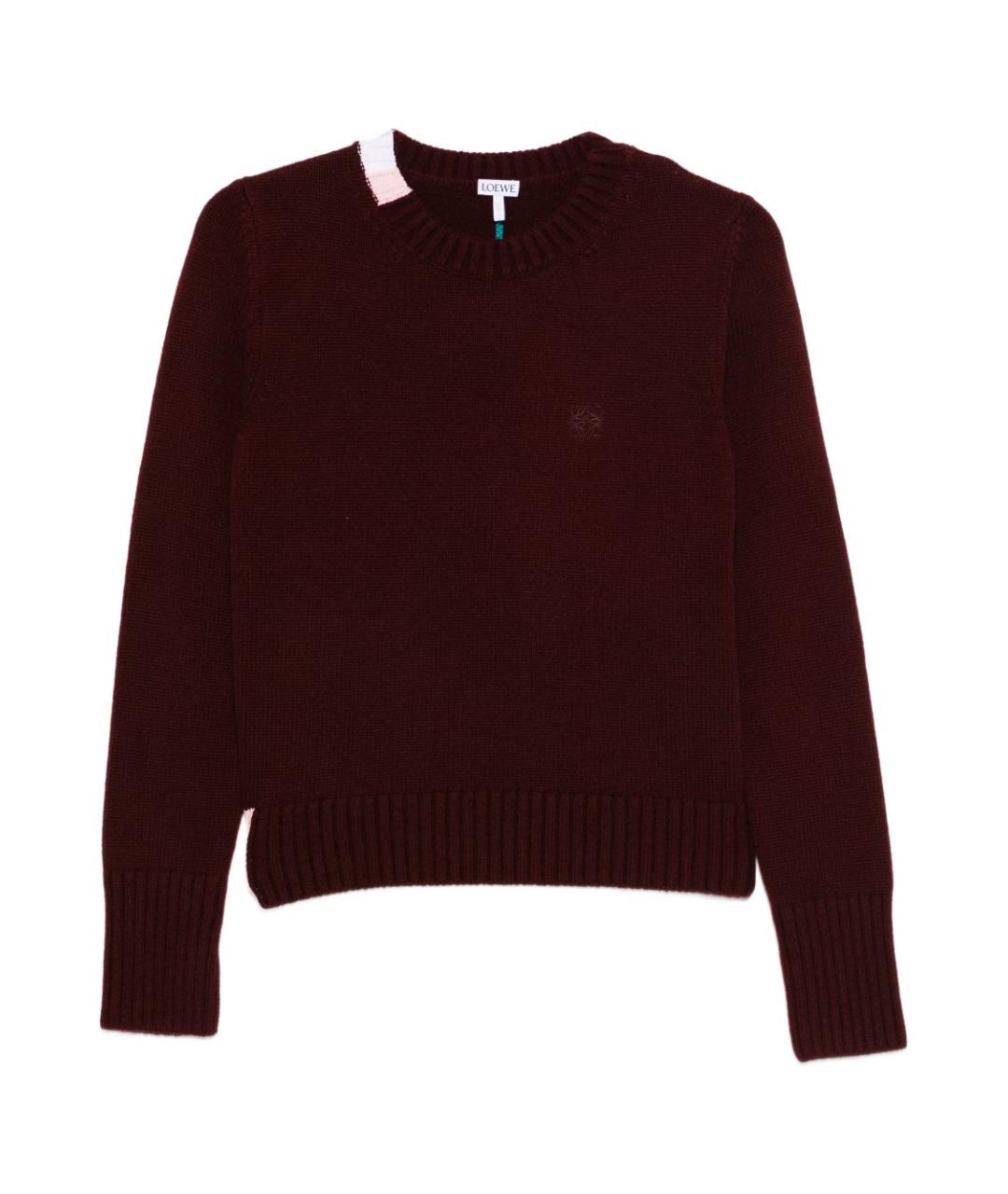 LOEWE Бордовый кашемировый джемпер / свитер, фото 1