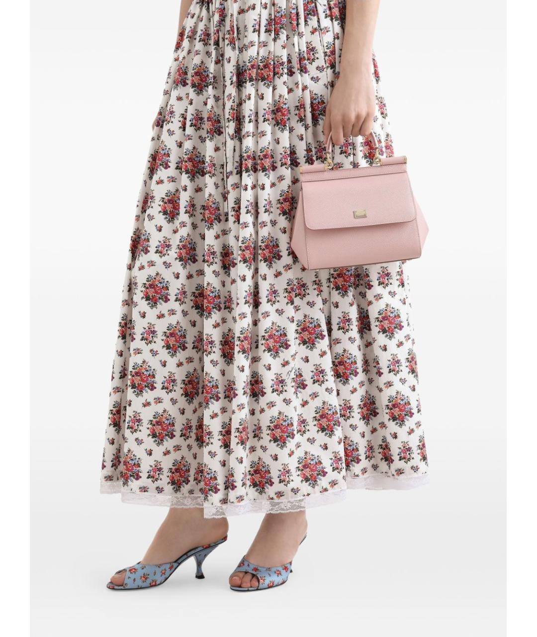 DOLCE&GABBANA Розовая кожаная сумка через плечо, фото 2