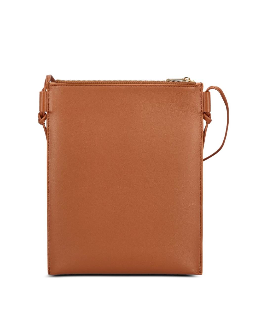 CELINE Коричневая кожаная сумка через плечо, фото 4