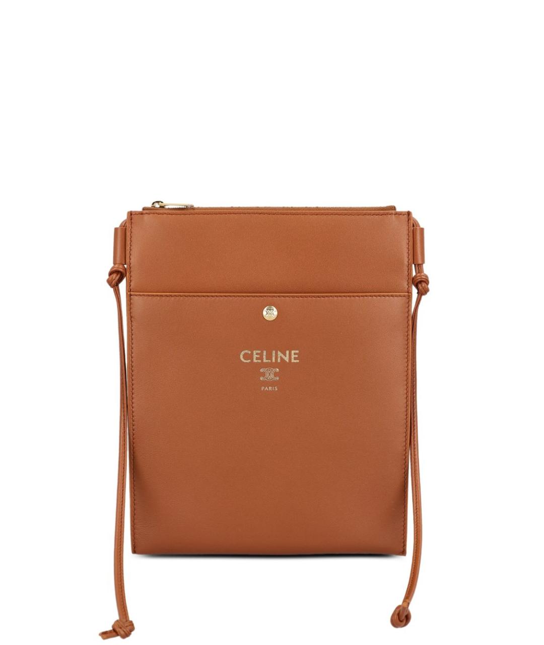 CELINE Коричневая кожаная сумка через плечо, фото 1