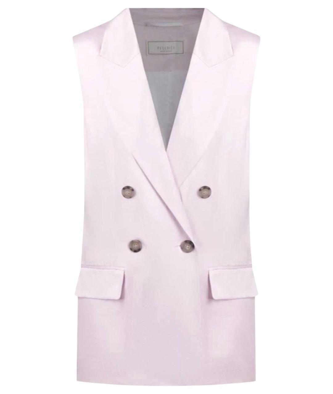 PESERICO Розовый льняной жилет, фото 1