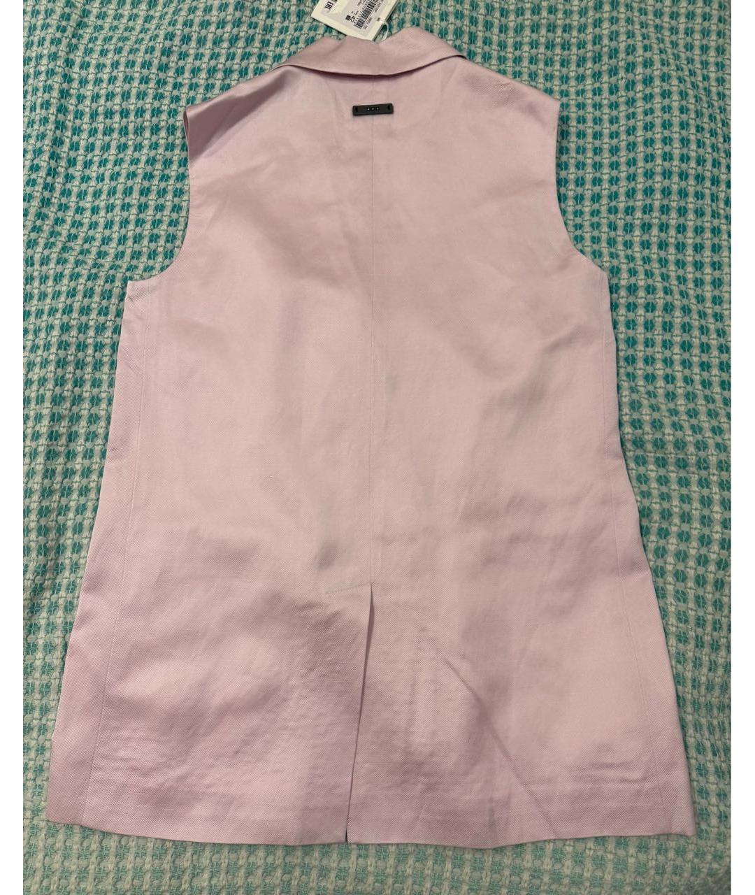 PESERICO Розовый льняной жилет, фото 5