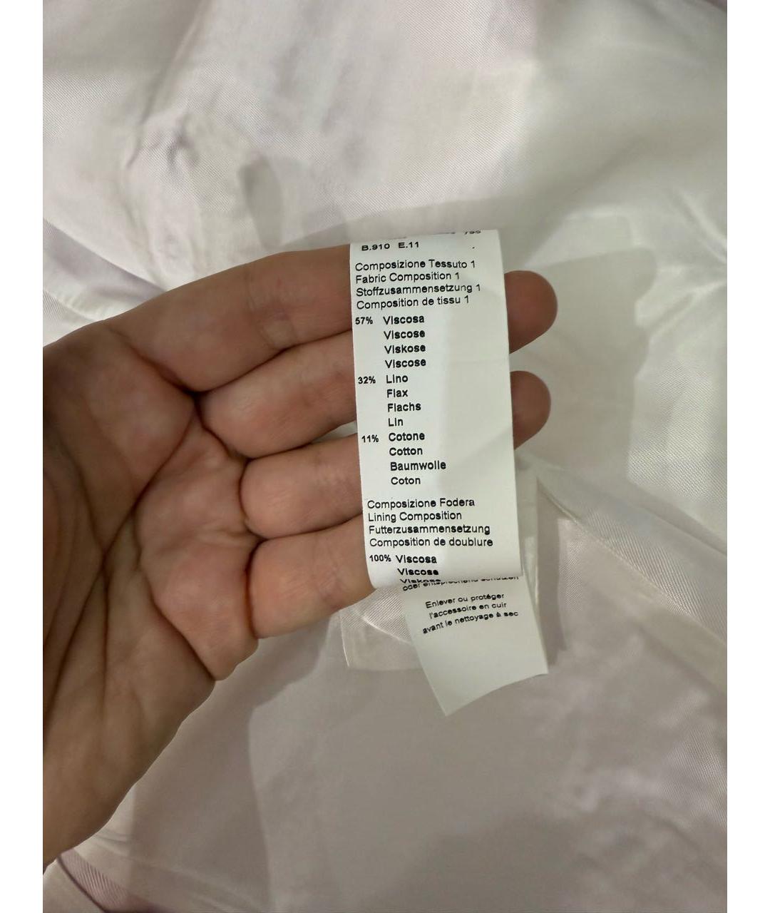 PESERICO Розовый льняной жилет, фото 4