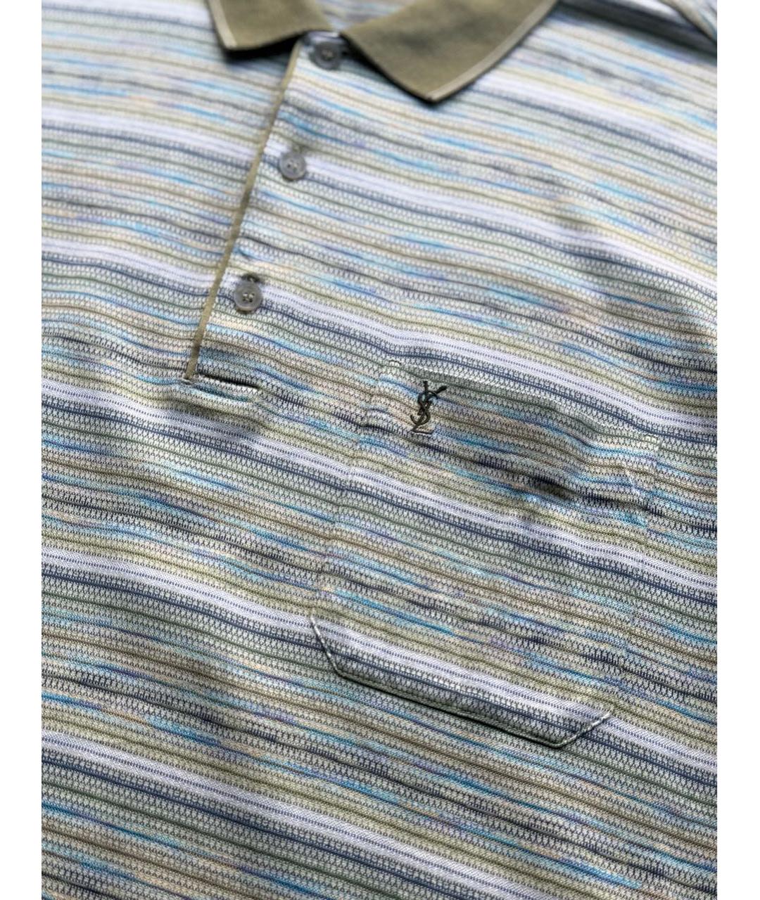 SAINT LAURENT Мульти хлопковое поло с коротким рукавом, фото 7