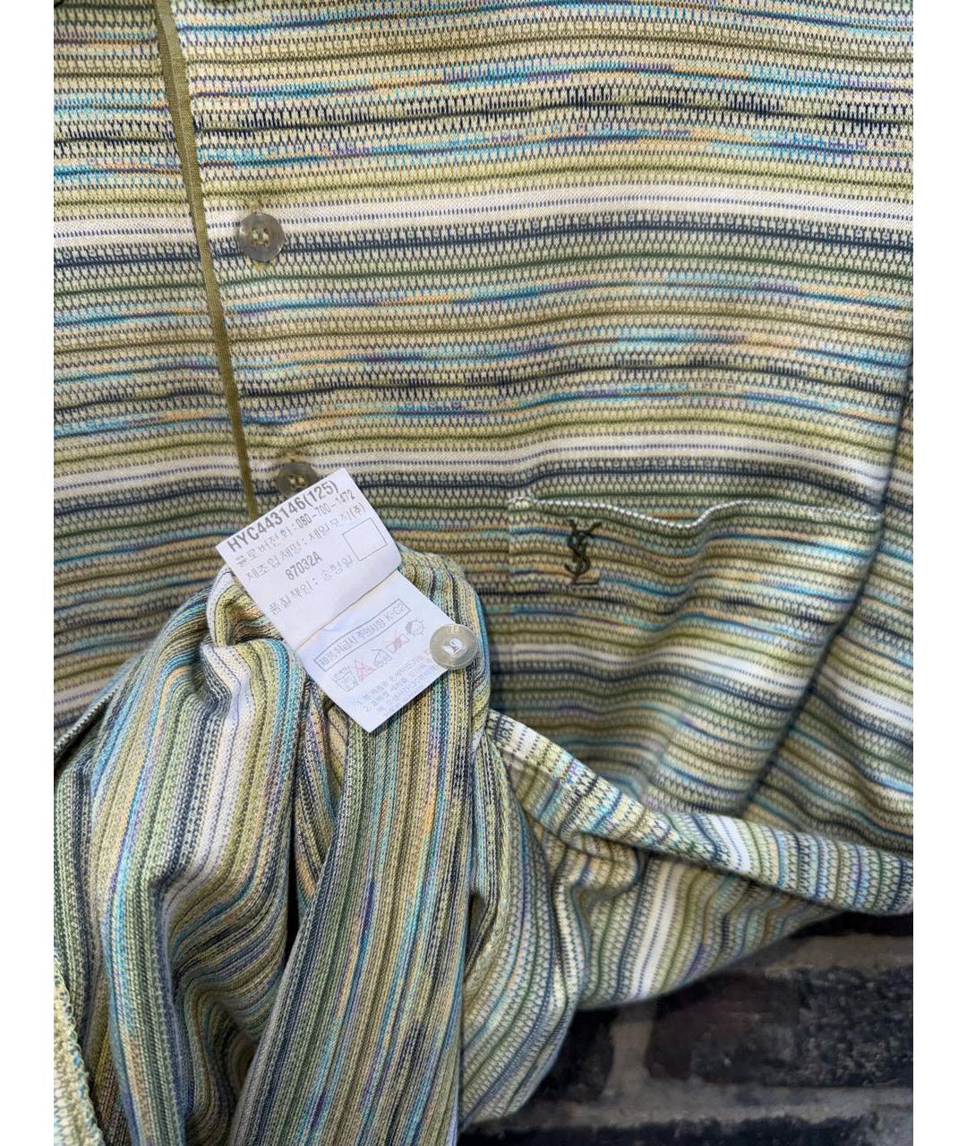 SAINT LAURENT Мульти хлопковое поло с коротким рукавом, фото 5